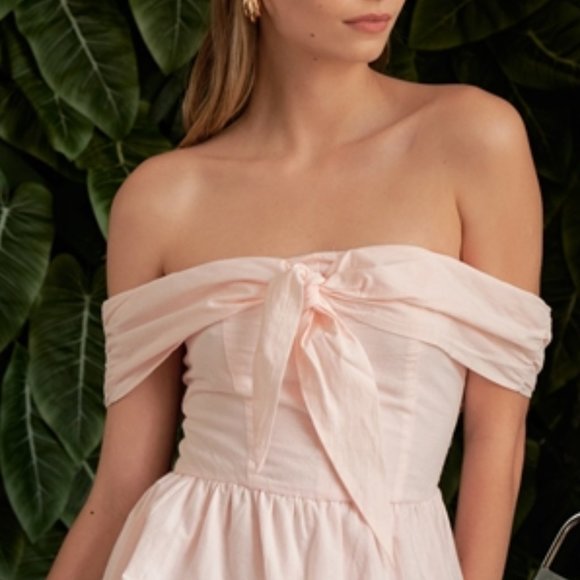 Off ShOulder Pink Mini Dress - Picture 3 of 4
